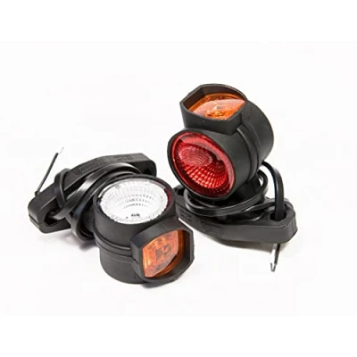 Abbildung von 2 x LED Gummi Begrenzungsleuchte Seitenleuchte 12V 24V mit E Prüfzeichen Positionsleuchte Auto LKW PKW Wohnwagen KFZ Lampe Leuchte Licht Weiß Rot Orange