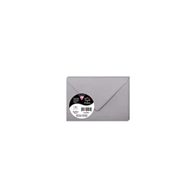 Abbildung von Clairefontaine 5320C Packung mit 20 Umschlägen Pollen 7,5x10 cm, 120g, gefüttert, ideal für Einladungen und Korrespondenz, Premium glattes Papier, Koalagrau, 1 Pack