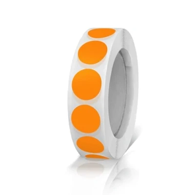 Abbildung von Runde Aufkleber 13mm Orange Selbstklebend Rolle kleine Klebepunkte Etiketten Farbkodierung kreise Sticker Wetterfest 1000 Stück