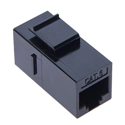 Abbildung von RJ45 Kupplung Koppler Adapter Buchse, Splitter Anschluss Ethernet Joiner Extender für CAT6, CAT5, CAT5e LAN Patch Netzwerkkabelverlängerung und Keystone Wandblende Schwarz