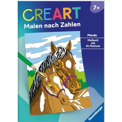 Abbildung von Ravensburger Malen nach Zahlen ab 7 Pferde 24 Motive (CreArt Zahlen)