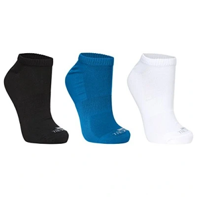 Abbildung von Trespass Fenced, White / Bright Blue Black, 7/11, Socken (3 Paar pro Packung) für Herren, 41 45, Weiß