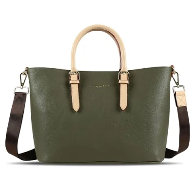 Abbildung von bugatti Ella Shopper Handtasche für Damen M, Damenhandtasche, Schultertasche in olive