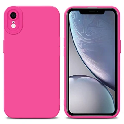 Abbildung von Cadorabo Hülle kompatibel mit Apple iPhone XR Schutzhülle TPU Silikon Case Liquid Design Kameraschutz Slim Kratzfest Weiche Gummi Rundumschutz für in Pink