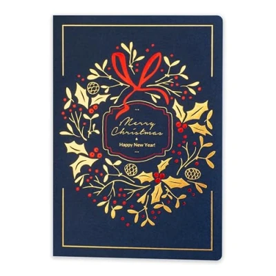Abbildung von Art Nuvo EXKLUSIVE WEIHNACHTSKARTEN SATZ VON 10 GLEICHEN KARTEN, 120x170mm, VERGOLDETE UND GEPRÄGTE WEIHNACHTSMOTIVE HERGESTELLT AUS SCHMUCKPAPIER MIT EINLAGEN UMSCHLÄGEN, Mittel
