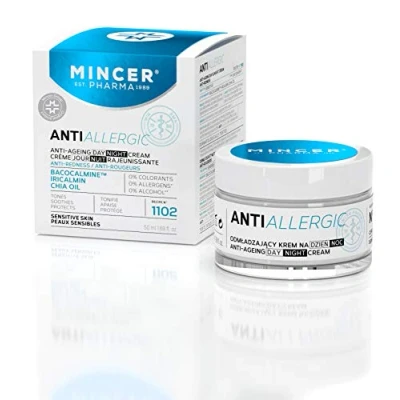 Abbildung von Mincer Pharma Anti Allergic Rötung Aging Tag und Nacht Gesichtscreme für Empfindliche Haut mit Bacocalmine, Iricalmin Chia Öl 50 ml