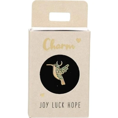 Abbildung von Depesche 11834 056 Charm Kolibri, vergoldeter Anhänger für Halsketten, Armband und Ohrringe, ideal als kleines Geschenk