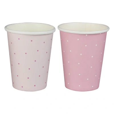 Abbildung von Ginger Ray Pink Polka Dot Paper Cups Pamper Birthday Party Tableware 8 Pack