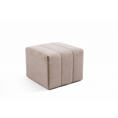 Abbildung von LIKMA Pouf, Hocker Beige 46x35x46 cm, 3D Effekt Velvet Sitzhocker, Fußhocker, Pouf Hocker, Polsterhocker, Moderne Sitzbank, Garderobenbank, Ottoman Stoff: Jasmine 22