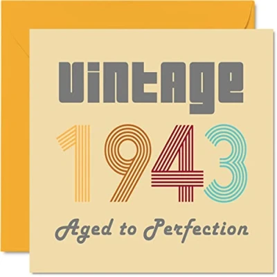 Abbildung von Geburtstagskarten zum 81. Geburtstag für Männer und Frauen Vintage 1943 Aged To Perfection 81 Lustig Sie Ihn 145 mm x Glückwunschkarten