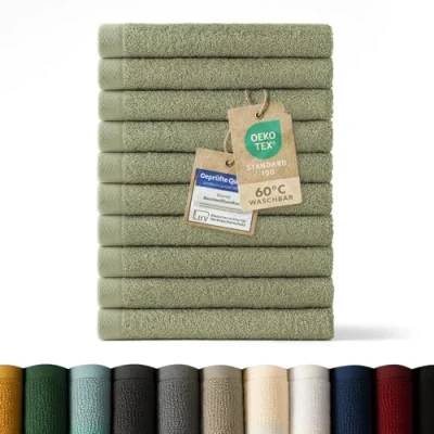 Abbildung von Blumtal Gästehandtücher 30x30cm weich und saugstark, Frottee (12 St), 12er 24er Set, 100% Baumwolle