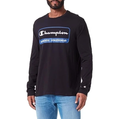 Abbildung von Champion Herren Legacy Graphic Shop Authentic L s Crewneck Langärmeliges T Shirt, Schwarz,