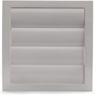 Abbildung von Vent Systems Ø150mm 190x190 mm Weiß HVAC Abluftkanalabdeckung Dunstabzugshaube Außentrockner Entlüftungsabdeckung mit Öffnungsklappe klimagerät luftabzug wanddurchführung wetterschutzgitter