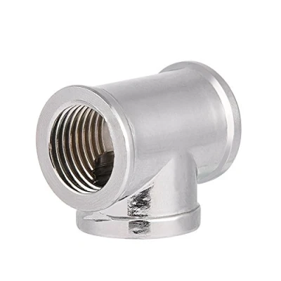 Abbildung von Richer R 3 Wege Rohrverschraubung, Computer G1 / 4 Gewinde Messing Way Anschluss T Form Fitting Splitter Adapter,T Verbindungsstück Adapter für PC Wasserkühlung Silberig