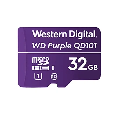 Abbildung von Western Digital WD Purple SC QD101 32GB Smart Video Surveillance microSDHC Card, Ultra Endurance Up to 16 TBW