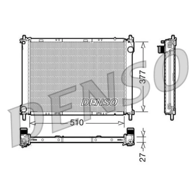 Abbildung von DENSO DRM46022 Kühler, Motorkühlung Aluminium 510 377 27 NISSAN: Note I, MICRA 3, RENAULT: Modus / Grand Modus, Clio III Grandtour