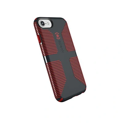 Abbildung von Speck Produkte CandyShell Grip iPhone SE 2020 Hülle/iPhone 8/iPhone 7 Hülle (auch passend für 6 und 6S), Anthrazitgrau/Dunkles Mohnrot