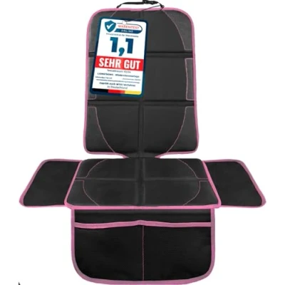 Abbildung von LIONSTRONG® Kindersitzunterlage Autositzschoner [ISOFIX GEEIGNET] Autositzauflage wasserabweisend Sitzschutz Sitzschoner Auto Kindersitz Sitzauflagen universell kompatibel (Rosa)