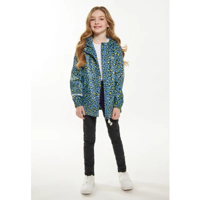 Abbildung von SCHMUDDELWEDDA Regenjacke 140 / Stahlblau Limette Leo 100% Polyester