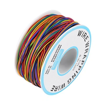 Abbildung von Isolierung Test Verzinnte Kupfer Solid Kabel, 8 Adrig farbiger Wrapping Kabel Wickeldraht, fur Laptop Motherboard Elektronischer Test, P/N B 301000,30 AWG, 280M