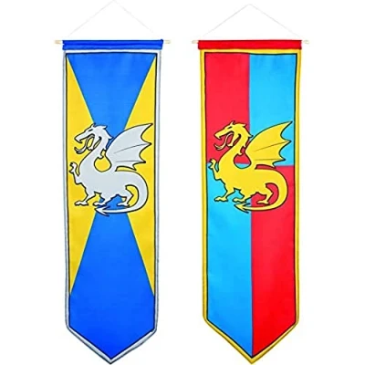 Abbildung von Banner Ritter mit Dragon Rot Blau
