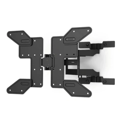 Abbildung von Hama TV Wandhalterung schwenkbar, neigbar, slim (TV Halterung 37 90 Zoll, VESA 100x100 bis 600x400, 50kg, 2 Arme, ausziehbare OLED optimiert, fischer Dübel &amp; Bohrschablone) schwarz