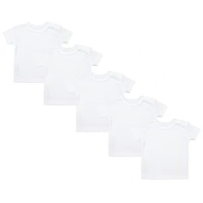 Abbildung von TupTam Baby Jungen Kurzarm T Shirt mit Aufdruck Unifarben Sterne Streifen 5er Set, Farbe: Weiß, Größe: 86