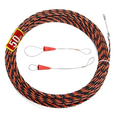 Abbildung von Einziehfeder 50m Φ6mm Kabeleinziehhilfe,Einziehfeder,Einziehspirale, Zugdraht,Einzugsfeder für Kabel &amp; Elektroinstallationen