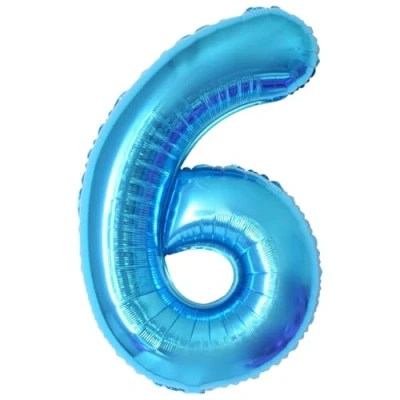 Abbildung von Geburtstag zahlen luftballon 6 jahre Blau Folienballon XXL Riesen in 40&quot; 101cm Geburtstagsdeko Ballon Zahl Deko zum .Fliegt mit Helium