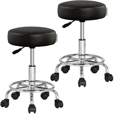 Abbildung von Casaria Drehhocker, 2er Set Höhenverstellbar 10cm Polsterung Drehbar 51 65 cm Sitzhöhe