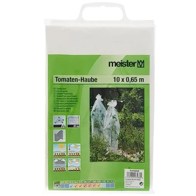 Abbildung von Meister Tomatenfolien Haube 10 x 0,65 m 20 my PE Mit Lüftungslöchern Zur Anzucht von Tomatenpflanzen Unterstützt den Reifeprozess / Reifehaube Tomaten Schutzhaube FLOR80240