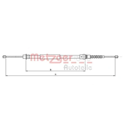 Abbildung von METZGER 10.6217 Handbremsseil hinten links 724/386 COFLE PEUGEOT: 607 Limousine