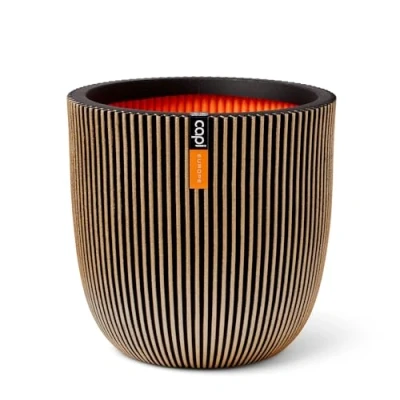 Abbildung von Topf Kugel Groove H34 cm schwarz gold Blumentopf Capi Europe