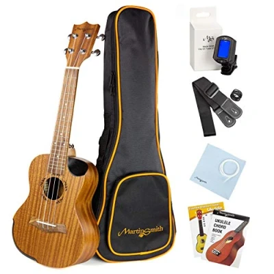 Abbildung von Martin Smith Premium Tenor Ukulele mit Tuner, gepolsterte Bag &amp; Ersatz Aquila Saiten