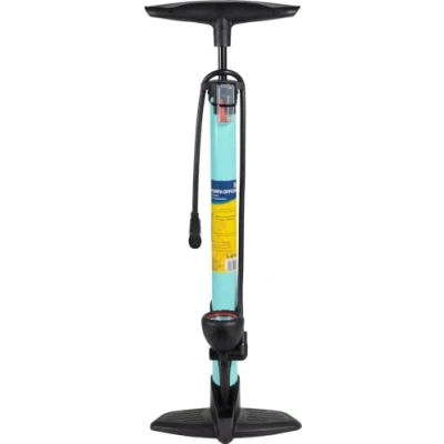 Abbildung von Pumpe für Fahrradräder aus Stahl mit integriertem Manometer