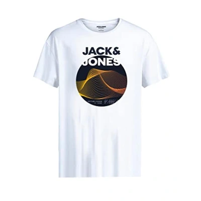 Abbildung von JACK &amp; JONES Junior Jungen Jcobooster Tee Ss Crew Neck Apr 23 Jnr T Shirt, (as3, Numeric, Numeric_128, Regular, White)