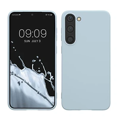 Abbildung von kwmobile Hülle kompatibel mit Samsung Galaxy S23 Plus TPU Silikon Handyhülle Case stoßabsorbierend flexibel Cover in Hellblau