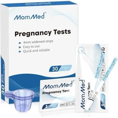 Abbildung von MOMMED Schwangerschaftstest(HCG30), Frühtest Teststreifen mit 30 Urinbechern, Schnelle und Genaue Ergebnisse, Einfach zu Verwendende Frühschwangerschaftest für Frauen
