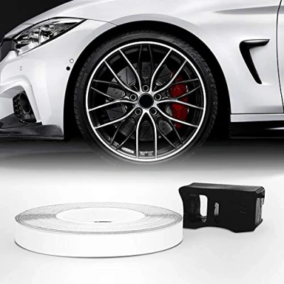 Abbildung von 4R Quattroerre.it 10360 Dekorstreifen für Felgen mit Applikator, Wheel Trim Stripes Weiß, 5 mm x 6 mt