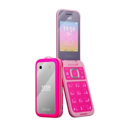 Abbildung von HMD Barbie Flip entsperrt KaiOS kompatibel mit Allen Anbietern Power Pink