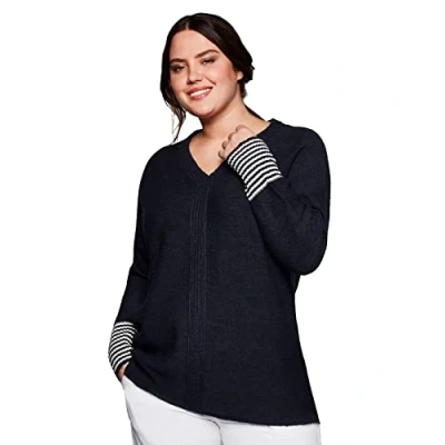 Abbildung von Sheego Strickpullover, Damen, Größe: 40/42, Nachtblau