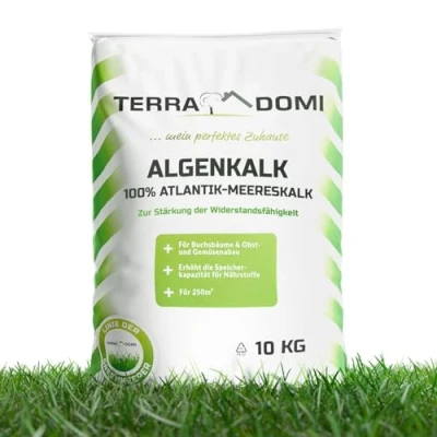 Abbildung von TerraDomi 10kg natürlicher Algenkalk für 240m² I 100% echter zur Stärkung der Widerstandsfähigkeit von Buchsbäumen und anderen Pflanzen Beugt Befall Buchsbäumzünsler Pilzen vor