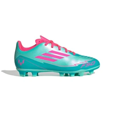 Abbildung von adidas Performance F50 CLUB Messi Unisex Fußballschuhe Naturrasen für Kinder, Größe: 38, Flash aqua/lucid pink/lucid cyan Schuhe