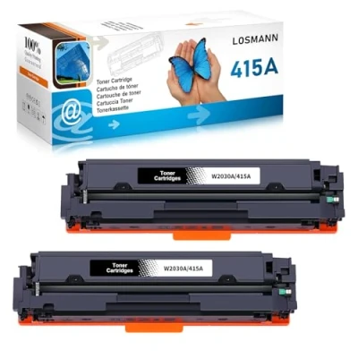 Abbildung von LOSMANN 415A Toner Kompatible für HP 415X W2030A W2030X Tonerkartusche Ersatz Color Laserjet Pro MFP M479fdw M479fnw M479fdn M479dw M454dn M454dw M479 M454 (2er Pack, Schwarz)