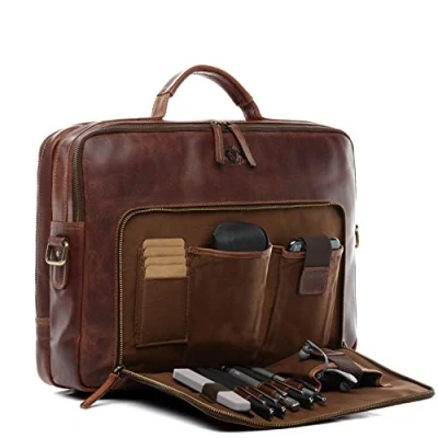 Abbildung von SID &amp; VAIN Leather Business 15&quot; Notebooktasche browncognac, Herren, Größe: One Size, Brown cognac