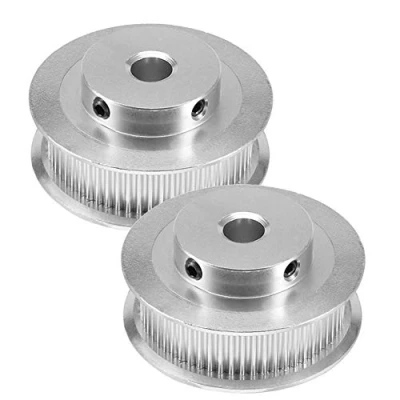 Abbildung von Saipor 2 Stück GT2 Zahnriemen Aluminium Zahnriemenrad Kit Riemenscheibe Synchronrad Timing Pulley für 3D Drucker Zahnriemenscheibe 6mm Breite Gürtel (60 Zähne 5mm Bohrung)
