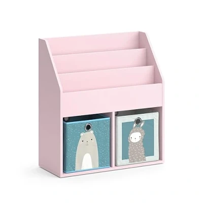 Abbildung von Vicco Kinderregal Luigi, Rosa, 72 x 79 cm mit 2 Faltboxen (Bär, Schaf)