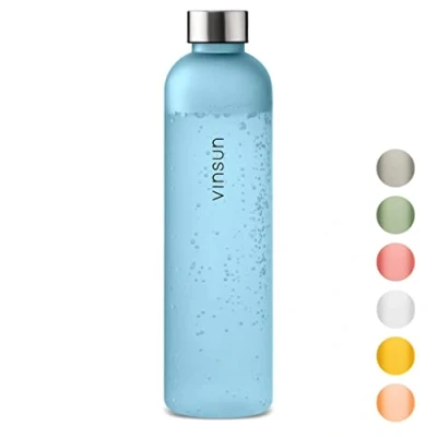 Abbildung von Vinsun Trinkflasche 650ml, Kohlensäure geeignet, auslaufsicher, Tritan, BPA frei, bruchsicher, Geruchs und Geschmacksneutral, auslaufsicher