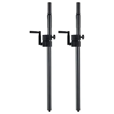 Abbildung von Pronomic Distanzrohr M20 Mit Kurbel 2x Set Distanzstangen aus Stahl Zur einfachen Höheneinstellung Montage von Topteilen auf Subwoofer Länge: 95 148 cm Gewinde Schwarz