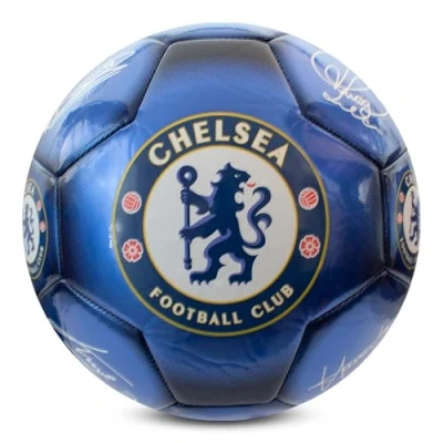 Abbildung von Hy Pro Offiziell lizenzierter Chelsea FC Classic Signature Fußball, Metallic, Größe 5, Blau, Training, Match, Merchandise, Sammlerstück für Kinder und Erwachsene
